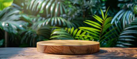 Wooden Plate on Wooden Table photo