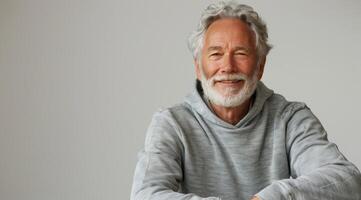 Bearded Man in Gray Sweater photo