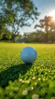 Golf Ball Resting on Lush Green Field photo