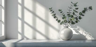 Vase With Plant on Ledge photo