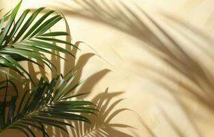 Palm Tree Casts Shadow on Wall photo