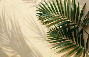 Palm Tree Casts Shadow on Wall photo