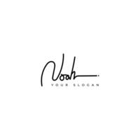 Noah name signature logo design vector