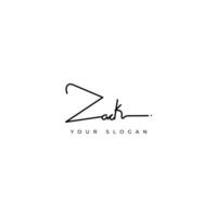 Zack name signature logo design vector