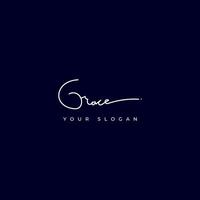 Grace name signature logo design vector