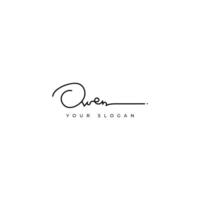 Owen name signature logo design vector
