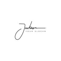 Jackson name signature logo design vector