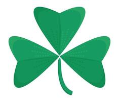Green three leaf clover with stem, color shamrock, the symbol of Ireland and St. Patrick's Day vector