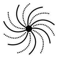 Spiral, clockwise rotation. Recycling, cyclicality, natural phenomena. Black line icon. Outline monochrome sign, editable stroke, pixel perfect vector