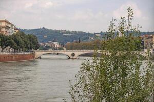 Adige river in Verona in Italy photo