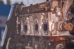 Detail of old and rusty car engine 3 photo