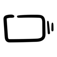 battery icon hand draw style black color vector