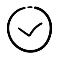 approve icon hand draw style black color vector