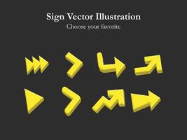 ui icono firmar aplicación conjunto flecha dibujos animados sencillo línea dibujo digital negocio web ilustración interfaz vector