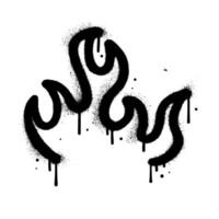 graffiti flame shape sprayed in black over white vector