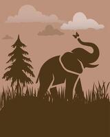 elephant image, icon and graphic illustration vector