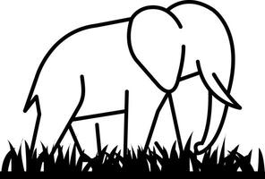 elephant outline illustration art vector