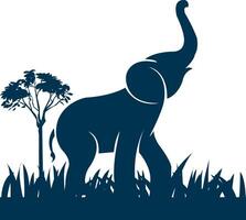 elephant graphic art, icon, image illustration vector