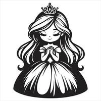 Princess coloring book office girl cartoon doodle kawaii anime cute illustration drawing clipart character vector