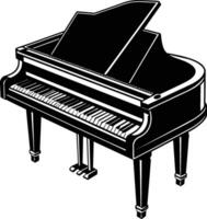 piano silueta ilustración diseño vector