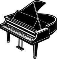 piano silueta ilustración diseño vector