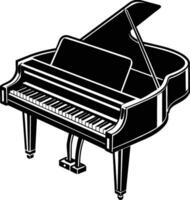 piano silueta ilustración diseño vector