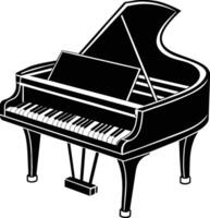 piano silueta ilustración diseño vector