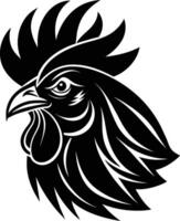 Rooster head silhouette illustration design vector