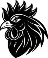 Rooster head silhouette illustration design vector
