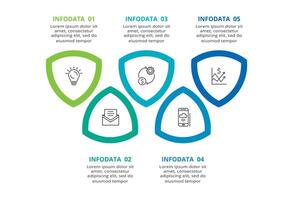 Abstract arrows of graph, diagram with 5 steps, options, parts or processes. business template for presentation vector