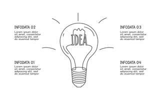 Doodle infographic elements with 4 options. business template for presentation vector