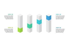 Abstract arrows of graph, diagram with 4 steps, options, parts or processes. business template for presentation vector