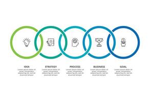 Abstract arrows of graph, diagram with 5 steps, options, parts or processes. business template for presentation vector