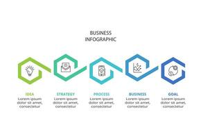 Abstract arrows of graph, diagram with 5 steps, options, parts or processes. business template for presentation vector