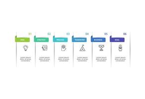 Abstract arrows of graph, diagram with 6 steps, options, parts or processes. business template for presentation vector