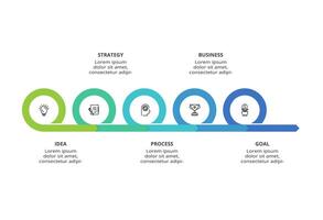 Abstract arrows of graph, diagram with 5 steps, options, parts or processes. business template for presentation vector