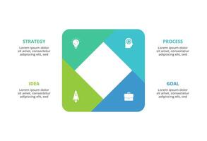 Abstract arrows of graph, diagram with 4 steps, options, parts or processes. business template for presentation vector