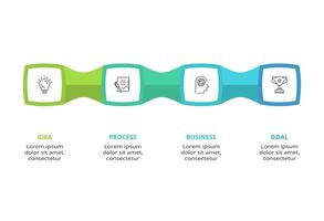 Abstract arrows of graph, diagram with 4 steps, options, parts or processes. business template for presentation vector