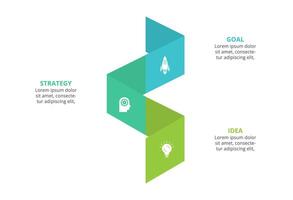 Abstract arrows of graph, diagram with 3 steps, options, parts or processes. business template for presentation vector