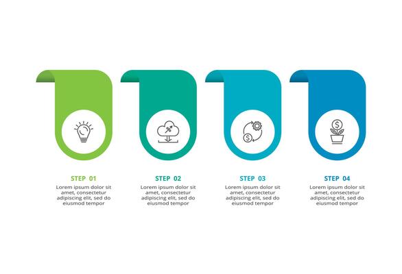 Abstract arrows of graph, diagram with 4 steps, options, parts or processes. business template for presentation