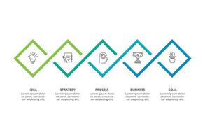 Abstract arrows of graph, diagram with 5 steps, options, parts or processes. business template for presentation vector