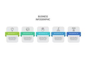 Abstract arrows of graph, diagram with 5 steps, options, parts or processes. business template for presentation vector