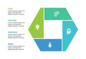 Abstract arrows of graph, diagram with 4 steps, options, parts or processes. business template for presentation vector