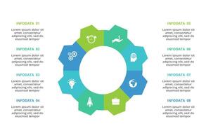 Abstract arrows of graph, diagram with 8 steps, options, parts or processes. business template for presentation vector