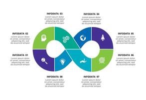 Abstract arrows of graph, diagram with 8 steps, options, parts or processes. business template for presentation vector