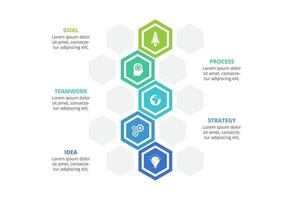 Abstract arrows of graph, diagram with 5 steps, options, parts or processes. business template for presentation vector