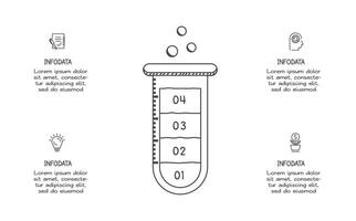 Doodle infographic elements with 4 options. business template for presentation vector