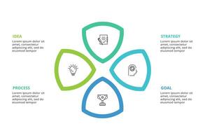 Abstract arrows of graph, diagram with 4 steps, options, parts or processes. business template for presentation vector