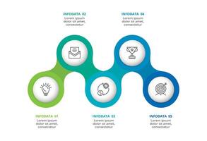 Abstract arrows of graph, diagram with 5 steps, options, parts or processes. business template for presentation vector