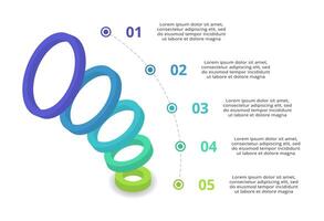 3D infographic pyramid, or comparison chart with 5 colorful levitating layers. The concept of levels or stages of a business project. Realistic infographic design template. vector